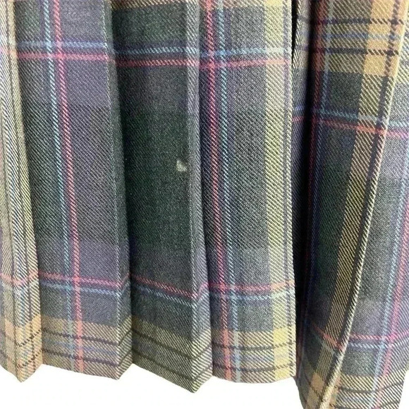 Vintage Al Jean Canada Inc. plaid pure virgin wool  pleated kilt skirt - Picture 12 of 12